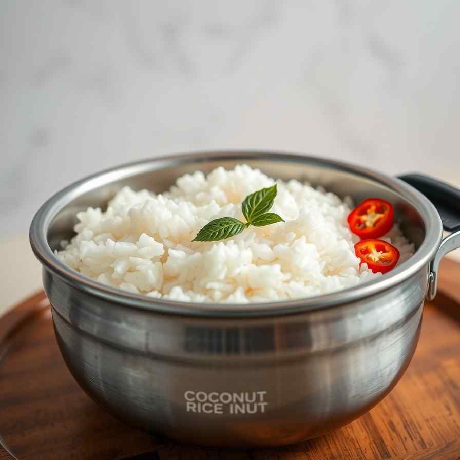 Coconut Rice in a Rice Cooker for Nasi Lemak